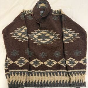 SOLD!***Rare Vintage Ralph Lauren Brown and Cream Turtleneck Sweater ***SOLD!
